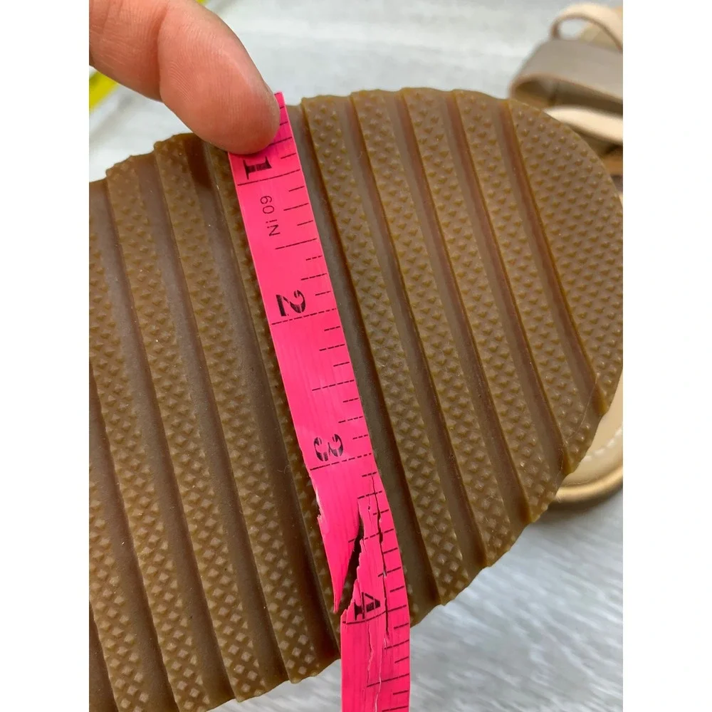 Sorel Ella Women's Sandals Metallic Gold Tan Leather Flat 8 Casual Shoes